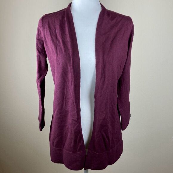 Evolution by Cyrus Myna Open Front Cardigan with Button Sleeve Detail in Ancho C - Picture 2 of 10